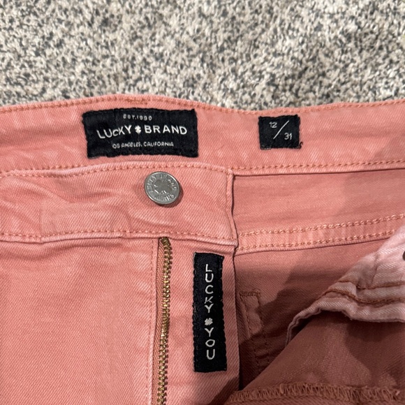Lucky Brand Rose Pink Frayed Hem Denim Shorts - Picture 4 of 6